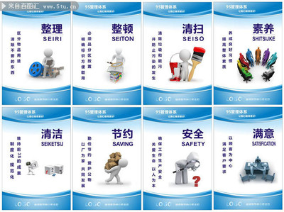 企业8S管理标语展板设计模板 提升效率与管理水平